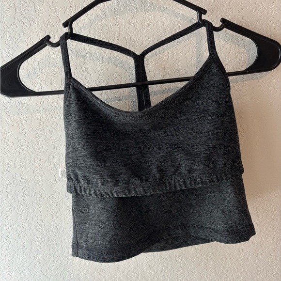 Beyond Yoga Spacedye Slim Racerback Cropped Tank in Heather Grey - Picture 7 of 8